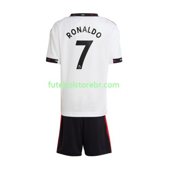 Camisa Manchester United Ronaldo 7 II 2022-2023 manga curta pro Juvenil