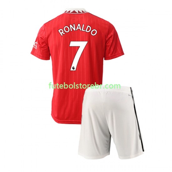 Camisa Manchester United Ronaldo 7 I 2022-2023 manga curta pro Juvenil