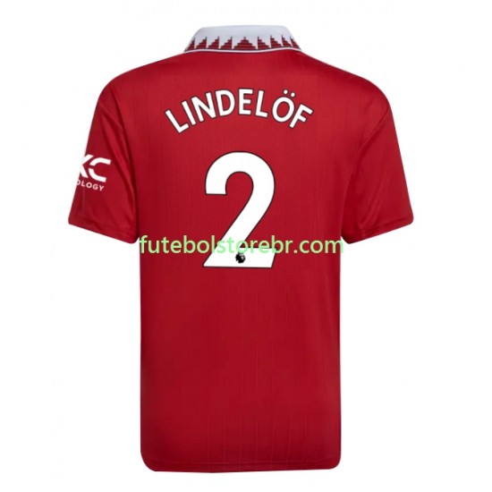 Camisa Manchester United Victor Lindelof 2 I 2022-2023 manga curta pro Masculina