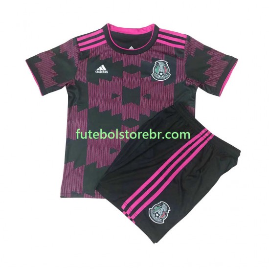 Camisa México 2021 I manga curta pro Juvenil