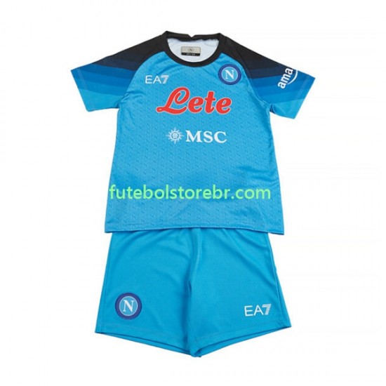 Camisa Napoli I 2022-2023 manga curta pro Juvenil