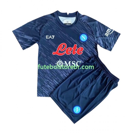 Camisa Napoli III 2022-2023 manga curta pro Juvenil