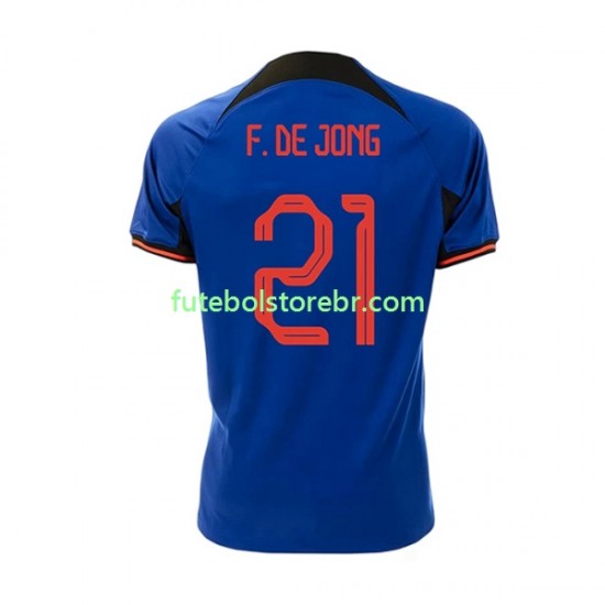 Camisa Países Baixos Frenkie de Jong 21 II Copa Do Mundo 2022 manga curta pro Masculina