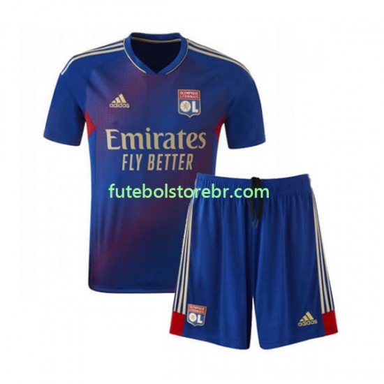 Camisa Olympique Lyon IIII 2022-2023 manga curta pro Juvenil