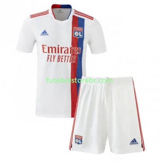 Camisa Olympique Lyon I 2022-2023 manga curta pro Juvenil