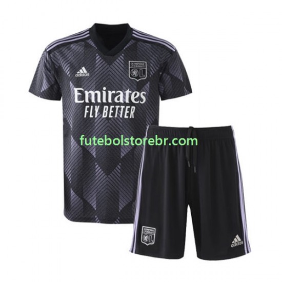 Camisa Olympique Lyon III 2022-2023 manga curta pro Juvenil