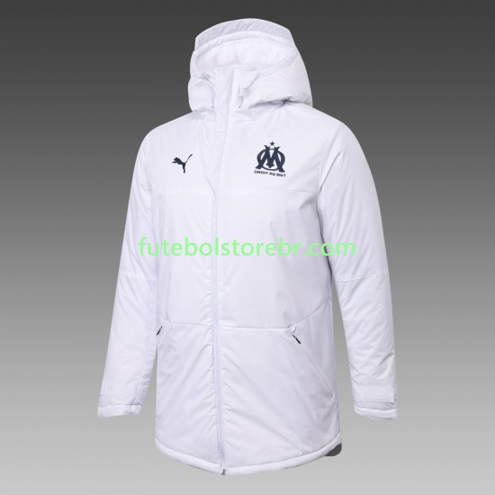 Olympique de Marseille Branco All-Weather Casaco de Treino pro Masculina