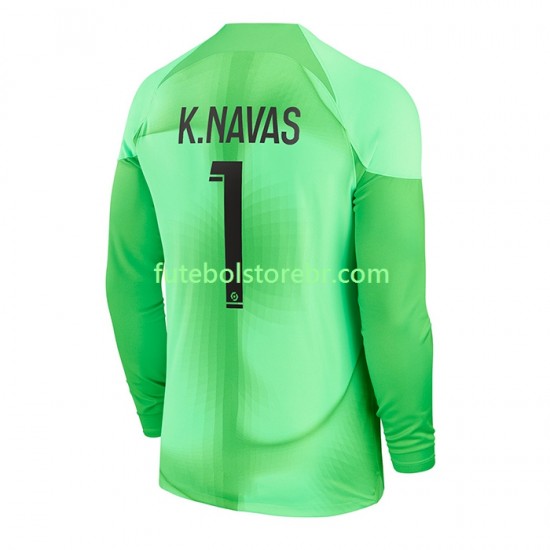 Camisa Goleiro Paris Saint Germain K.Navas 1 I 2022-2023 manga longa pro Masculina