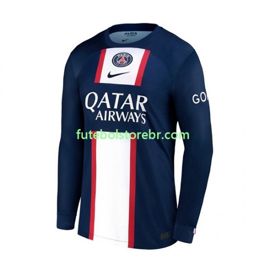 Camisa Paris Saint Germain I 2022-2023 manga longa pro Masculina