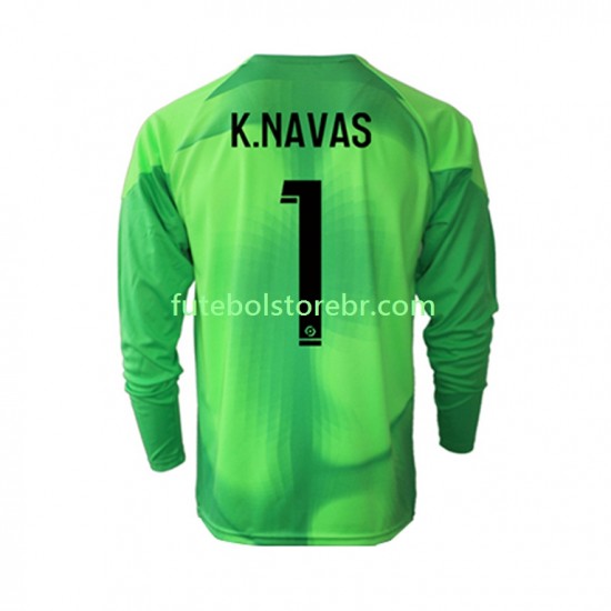 Camisa Goleiro Paris Saint Germain Keylor Navas 1 I 2022-2023 manga longa pro Masculina