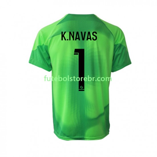 Camisa Goleiro Paris Saint Germain Keylor Navas 1 I 2022-2023 manga curta pro Masculina