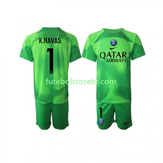 Camisa Goleiro Paris Saint Germain Keylor Navas 1 I 2022-2023 manga curta pro Juvenil