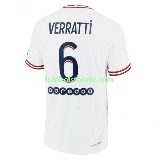 Camisa Paris Saint Germain Marco Verratti 6 IIII 2021-2022 manga curta pro Masculina