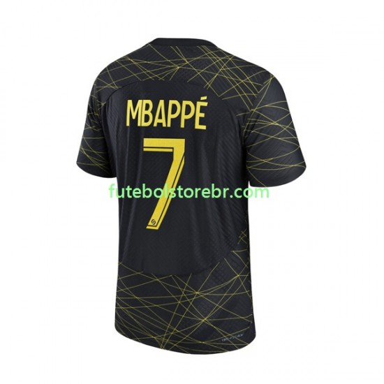 Camisa Paris Saint Germain Mbappé 7 IIII 2022-2023 manga curta pro Masculina