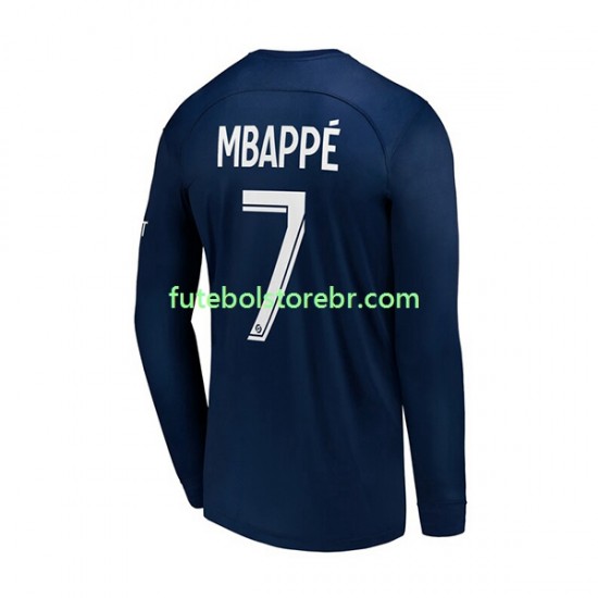 Camisa Paris Saint Germain Mbappé 7 I 2022-2023 manga longa pro Masculina