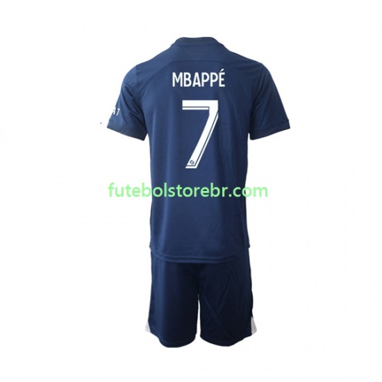 Camisa Paris Saint Germain Mbappé 7 I 2022-2023 manga curta pro Juvenil