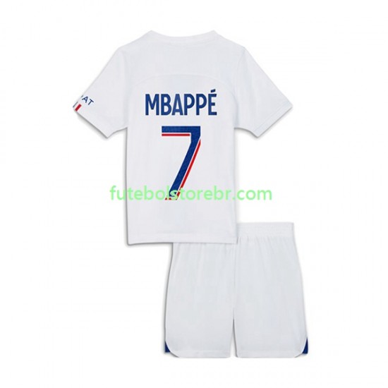 Camisa Paris Saint Germain Mbappé 7 III 2022-2023 manga curta pro Juvenil