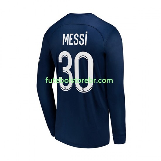 Camisa Paris Saint Germain Messi 30 I 2022-2023 manga longa pro Masculina