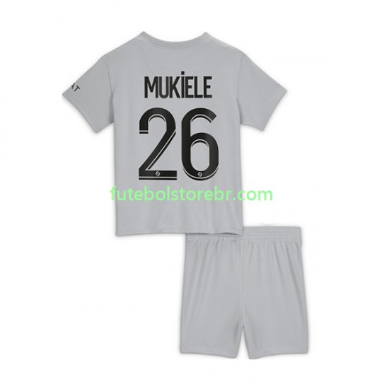 Camisa Paris Saint Germain Mukiele 26 II 2022-2023 manga curta pro Juvenil