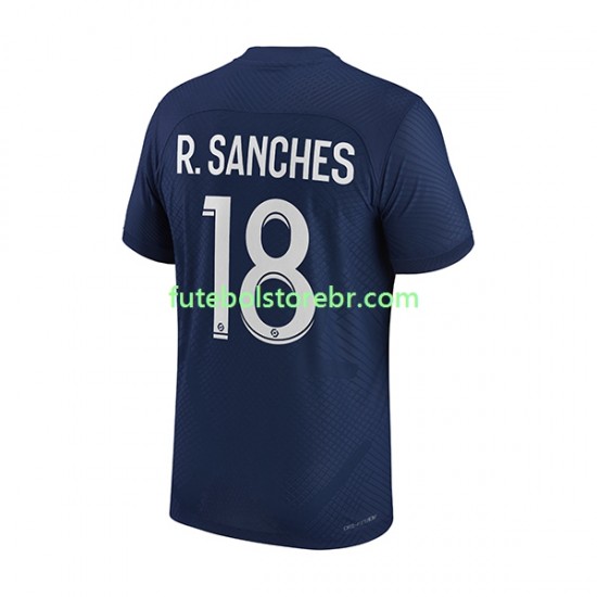 Camisa Paris Saint Germain R.Sanches 18 I 2022-2023 manga curta pro Masculina