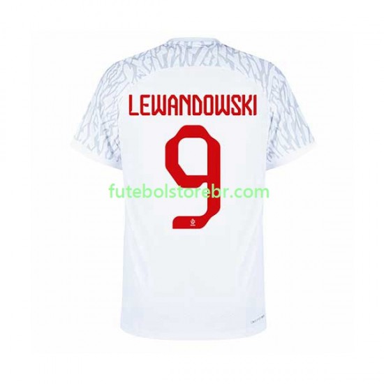 Camisa Polônia Lewandowski 9 I Copa Do Mundo 2022 manga curta pro Masculina