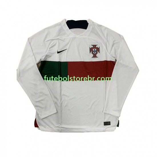 Camisa Portugal II Copa Do Mundo 2022 manga longa pro Masculina