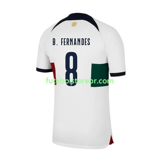 Camisa Portugal B.Fernandes 8 II Copa Do Mundo 2022 manga curta pro Masculina