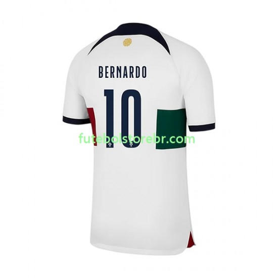 Camisa Portugal Bernardo 10 II Copa Do Mundo 2022 manga curta pro Masculina