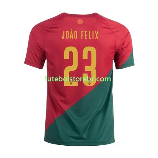 Camisa Portugal Joao Felix 23 I Copa Do Mundo 2022 manga curta pro Masculina