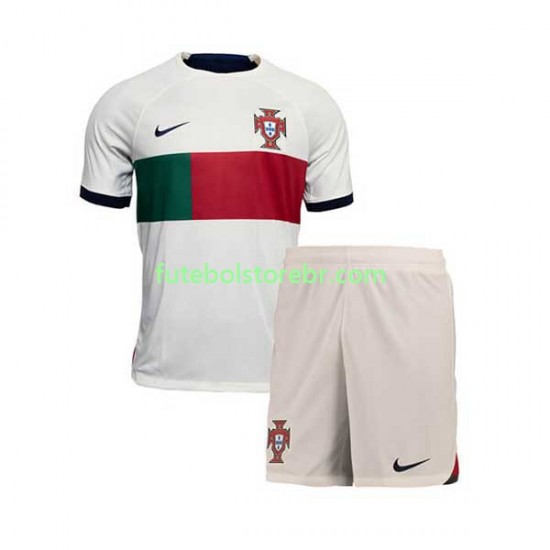 Camisa Portugal II Copa Do Mundo 2022 manga curta pro Juvenil