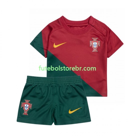 Camisa Portugal I Copa Do Mundo 2022 manga curta pro Juvenil