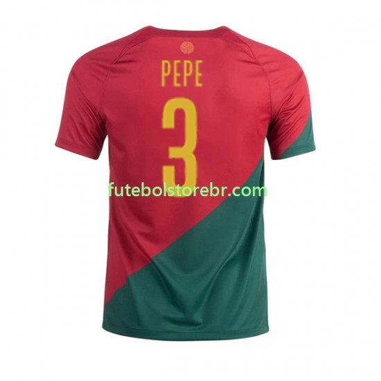 Camisa Portugal PEPE 3 I Copa Do Mundo 2022 manga curta pro Masculina