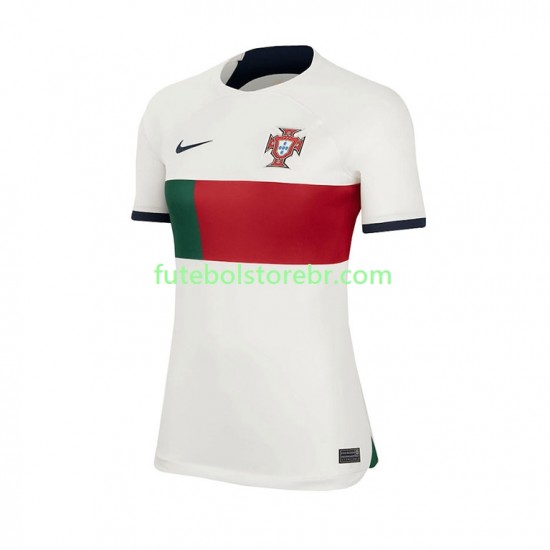 Camisa Portugal II Copa Do Mundo 2022 manga curta pro Feminino