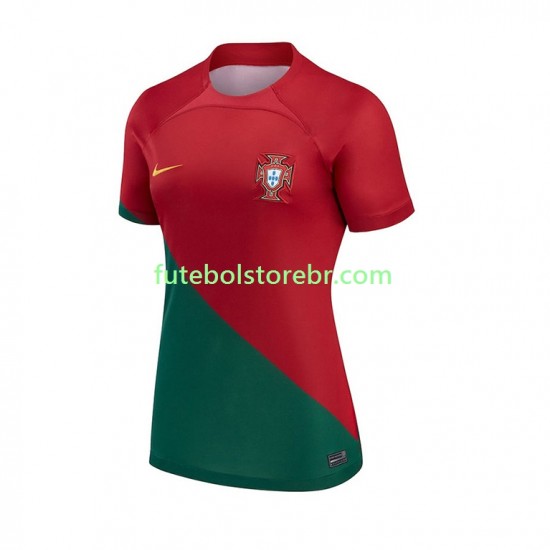 Camisa Portugal I Copa Do Mundo 2022 manga curta pro Feminino