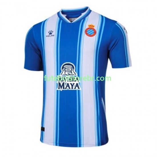 Camisa RCD Espanyol I 2022-2023 manga curta pro Masculina