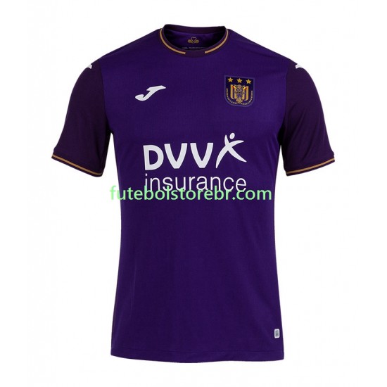 Camisa RSC Anderlecht I 2021-2022 manga curta pro Masculina