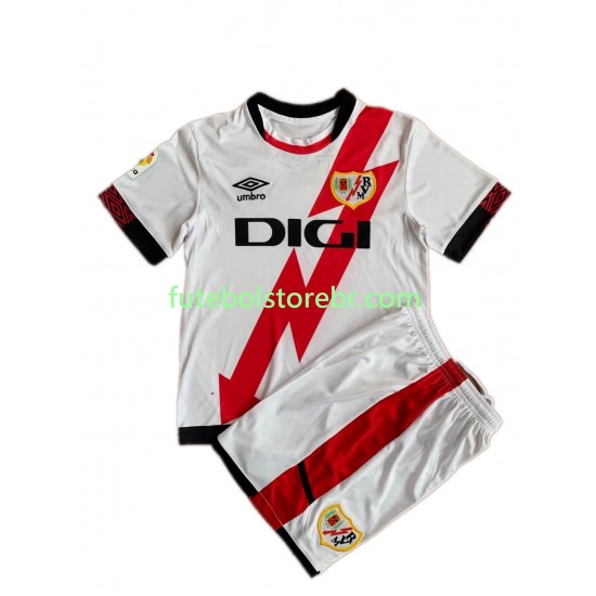 Camisa Rayo Vallecano I 2021-2022 manga curta pro Juvenil