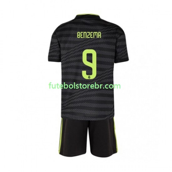 Camisa Real Madrid Benzema 9 III 2022-2023 manga curta pro Juvenil