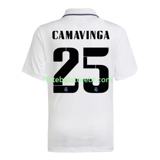 Camisa Real Madrid Camavinga 25 I 2022-2023 manga curta pro Masculina