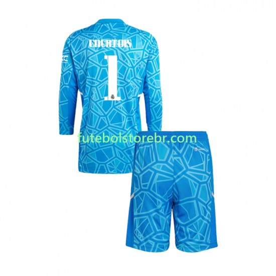 Camisa Goleiro Real Madrid Courtois 1 I 2022-2023 manga longa pro Juvenil