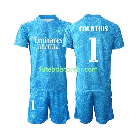 Camisa Goleiro Real Madrid Courtois 1 I 2022-2023 manga curta pro Juvenil