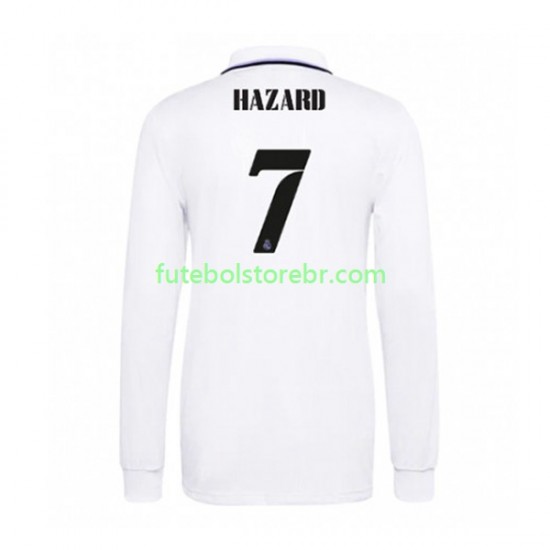 Camisa Real Madrid Eden Hazard 7 I 2022-2023 manga longa pro Masculina