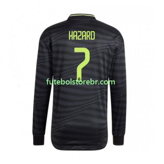 Camisa Real Madrid Eden Hazard 7 III 2022-2023 manga longa pro Masculina