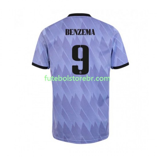 Camisa Real Madrid Karim Benzema 9 II 2022-2023 manga curta pro Masculina