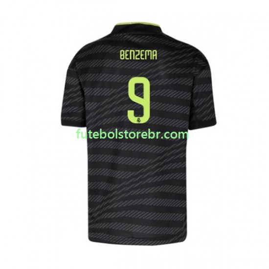 Camisa Real Madrid Karim Benzema 9 III 2022-2023 manga curta pro Masculina