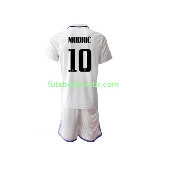 Camisa Real Madrid Modrić Luka 10 I 2022-2023 manga curta pro Juvenil