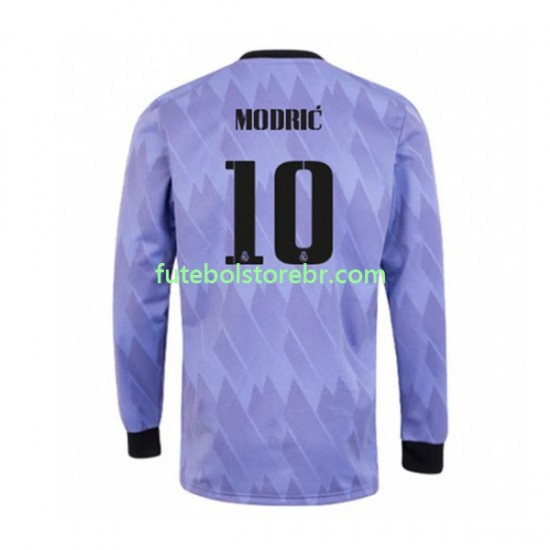 Camisa Real Madrid Modrić 10 II 2022-2023 manga longa pro Masculina