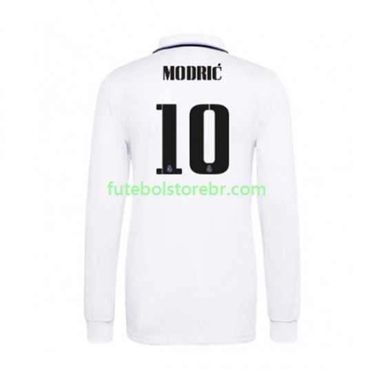 Camisa Real Madrid Modrić 10 I 2022-2023 manga longa pro Masculina