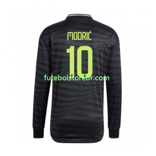 Camisa Real Madrid Modrić 10 III 2022-2023 manga longa pro Masculina