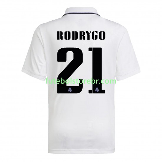 Camisa Real Madrid Rodrygo 21 I 2022-2023 manga curta pro Masculina